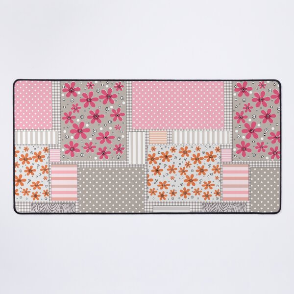 Item preview, Bright patchwork of scraps of flowers polka dots striped designed and sold by fuzzyfox.