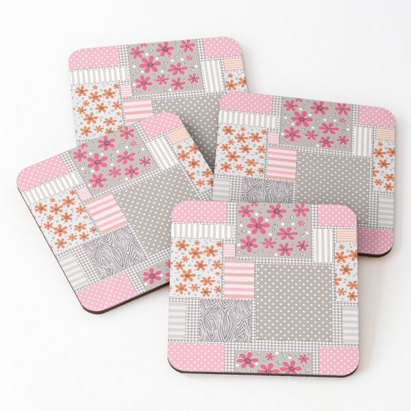 Item preview, Bright patchwork of scraps of flowers polka dots striped designed and sold by fuzzyfox.
