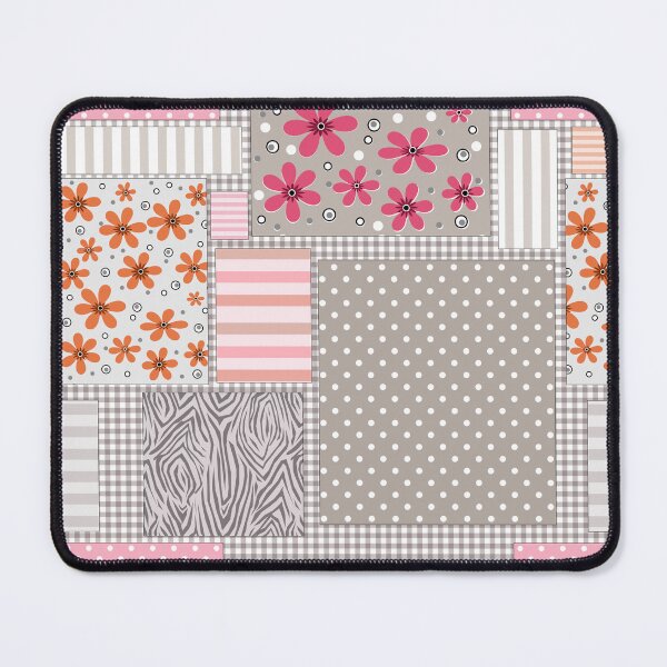 Item preview, Bright patchwork of scraps of flowers polka dots striped designed and sold by fuzzyfox.