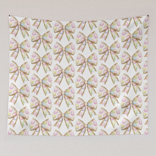 Item preview, Decorative bow featuring colorful Easter eggs with gold accents. designed and sold by olenapetol.