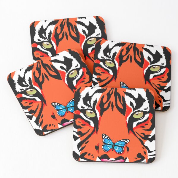 Item preview, Tiger and blue butterfly designed and sold by Jenny Rattina.