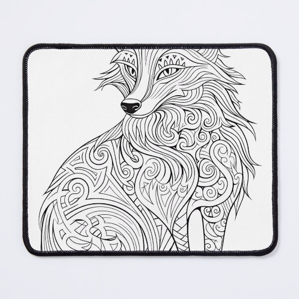 Item preview, Fox #2 Coloring Page Pattern  designed and sold by DavidColoring.