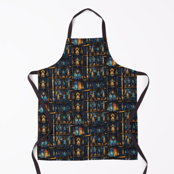 Item preview, Sacrilege Skate - Gothic Cathedral Meets Street Culture Art in Midnight Blue & Gold designed and sold by WeirdlyWorn.