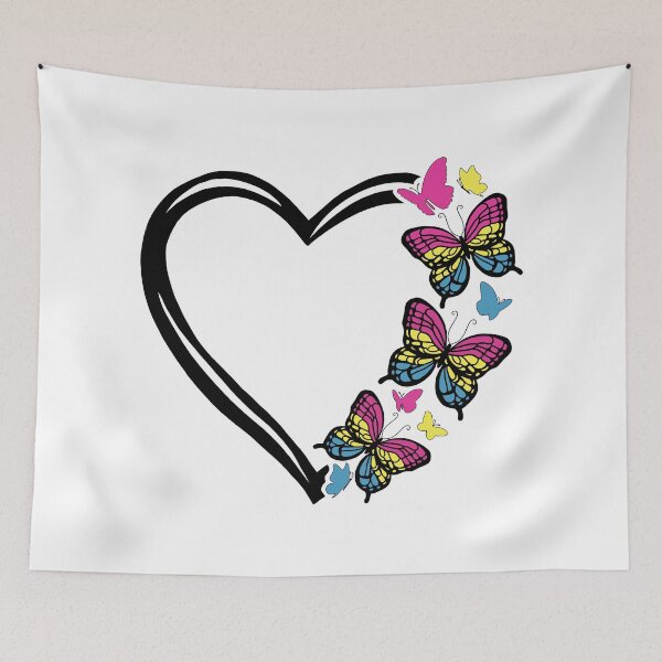 Item preview, Pansexual Pride Flying Butterfly Heart  designed and sold by QueenS-Gallery.