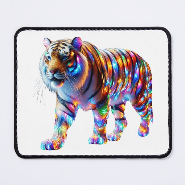 Item preview, Glowing Colorful Tiger – Vibrant Glassy Art designed and sold by GloriousArtSKD.