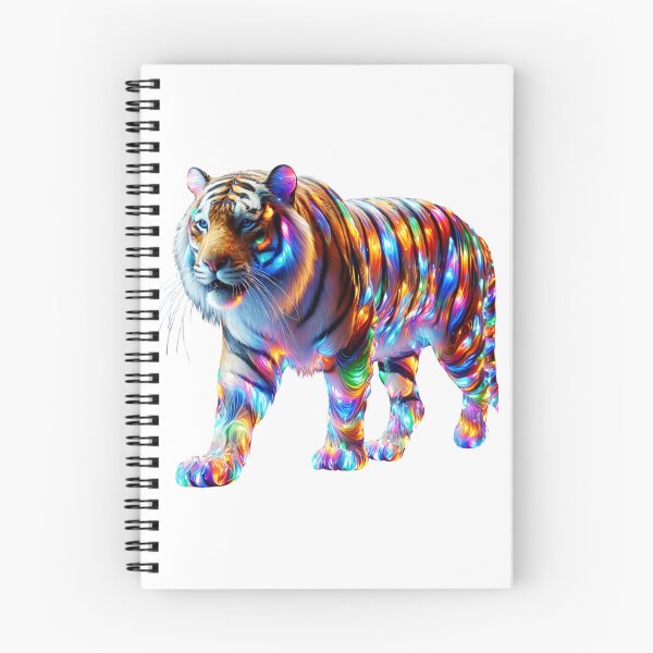 Item preview, Glowing Colorful Tiger – Vibrant Glassy Art designed and sold by GloriousArtSKD.