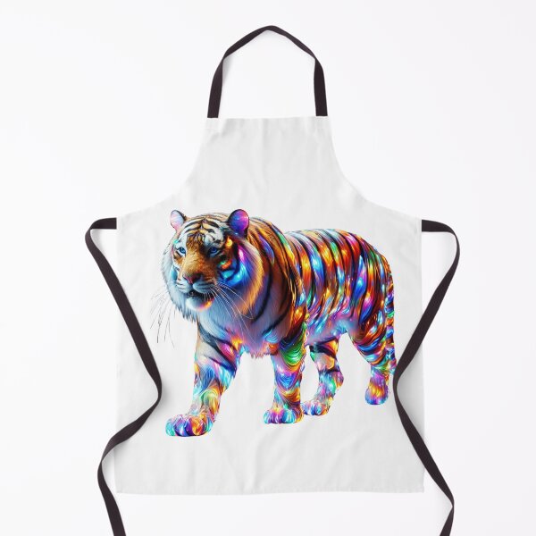 Item preview, Glowing Colorful Tiger – Vibrant Glassy Art designed and sold by GloriousArtSKD.