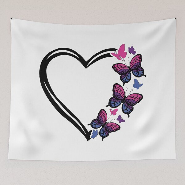 Item preview, Bisexual Pride Flying Butterfly Heart  designed and sold by QueenS-Gallery.