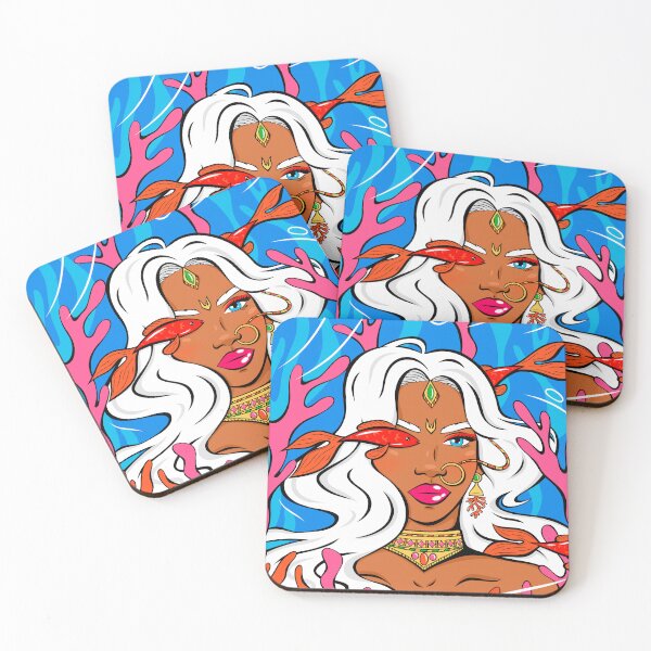 Item preview, Indian mermaid with white hair under the ocean designed and sold by Jenny Rattina.