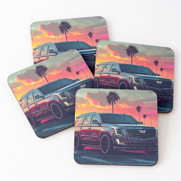 Item preview, "Grey Cadillac Escalade – Digital Pop Art Print" X designed and sold by AutoPopStudio.
