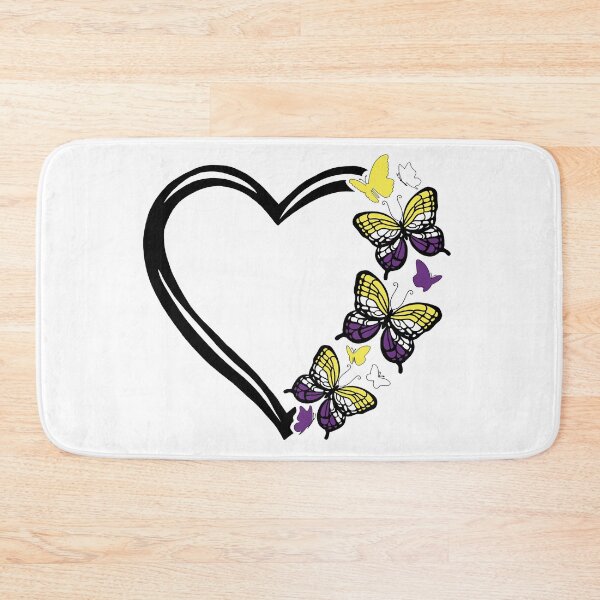 Item preview, Nonbinary Pride Flying Butterfly Heart  designed and sold by QueenS-Gallery.