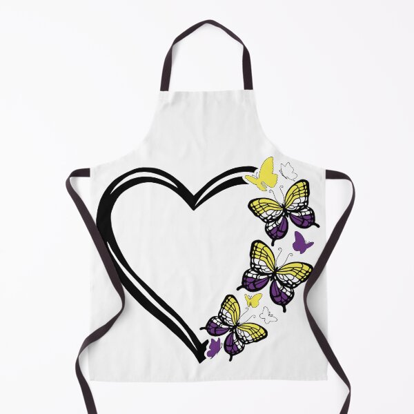 Item preview, Nonbinary Pride Flying Butterfly Heart  designed and sold by QueenS-Gallery.