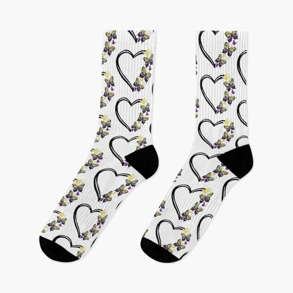 Item preview, Nonbinary Pride Flying Butterfly Heart  designed and sold by QueenS-Gallery.