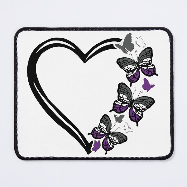 Item preview, Asexual Pride Flying Butterfly Heart  designed and sold by QueenS-Gallery.