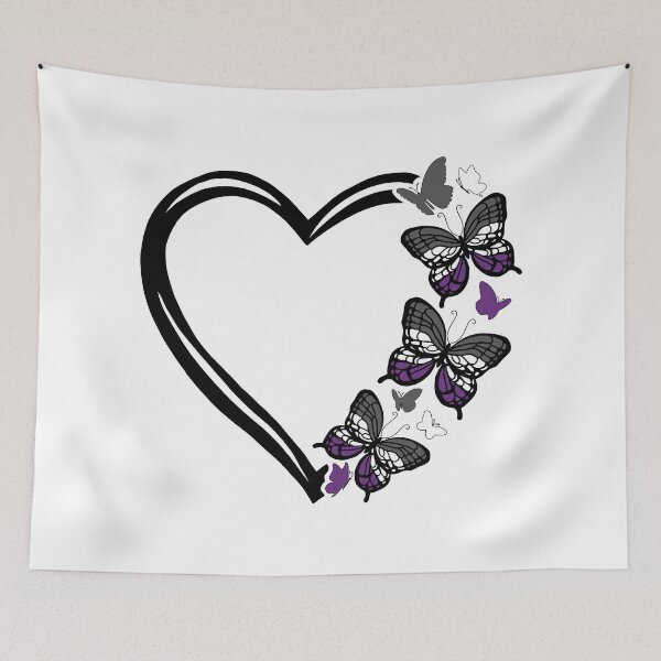 Item preview, Asexual Pride Flying Butterfly Heart  designed and sold by QueenS-Gallery.