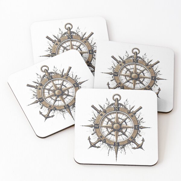 Item preview, "Vintage Nautical Compass - Elegant Maritime Art designed and sold by latelierdechris.