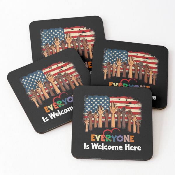 Item preview, Everyone Is Welcome Here Teacher Flag USA designed and sold by FantasyFablesC.