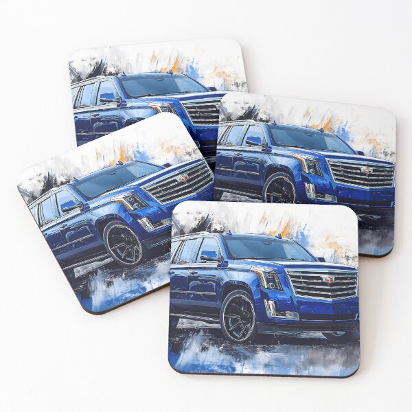 Item preview, "Blue Cadillac Escalade – Digital Pop Art Print" IV designed and sold by AutoPopStudio.