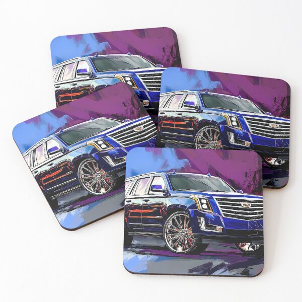 Item preview, "Blue Cadillac Escalade – Digital Pop Art Print" VI designed and sold by AutoPopStudio.