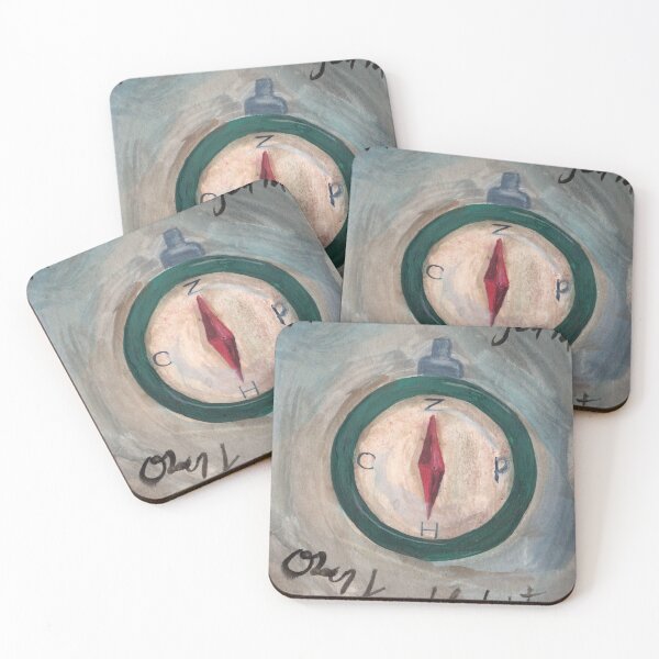 Item preview, Antique blue compass in watercolor designed and sold by CarlaBotto.