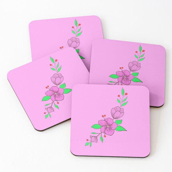 Item preview, Beautiful pink and green flower with red fruit designed and sold by Bekadesignart.