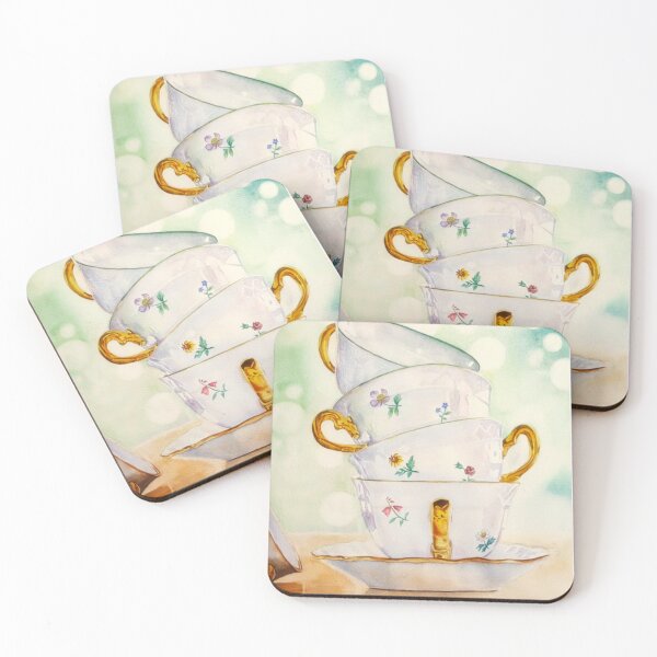 Item preview, Chai and sunshine original watercolor tea cups  designed and sold by Yarlseri.