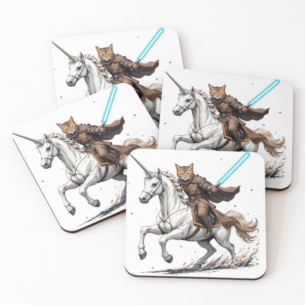 Item preview, Epic Cat Jedi on Unicorn with Lightsaber - Fantasy Sci-Fi Mashup designed and sold by latelierdechris.