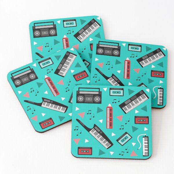 Item preview, Retro music pattern in turquoise designed and sold by MarleinWinter.