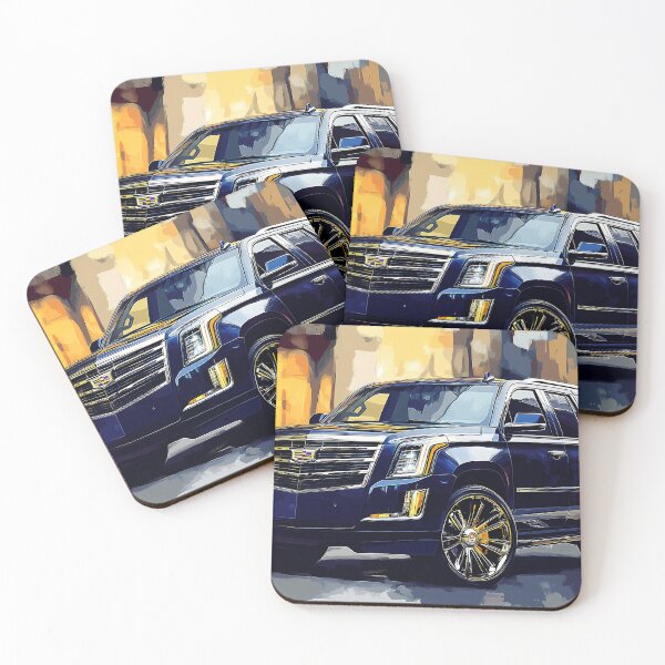 Item preview, "Blue Cadillac Escalade – Digital Pop Art Print" X designed and sold by AutoPopStudio.