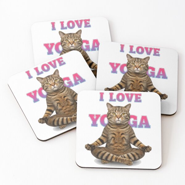 Item preview, Funny Cat Yoga Pose - Whimsical I Love Yoga Design designed and sold by latelierdechris.