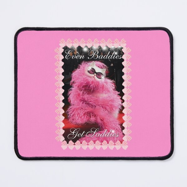 Item preview, Even Baddies Get Saddies, Funny Cute Cat, Girly Aesthetic, Pink Bows designed and sold by We Are Stardust.