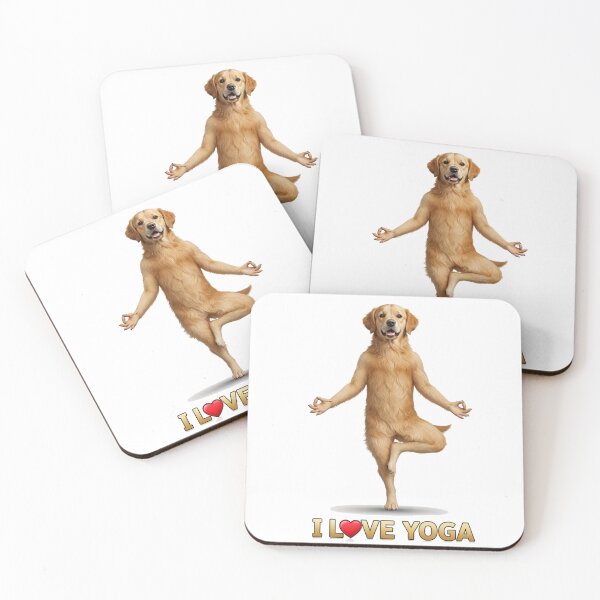 Item preview, Golden Retriever Yoga Pose - Funny and Adorable Dog Art designed and sold by latelierdechris.