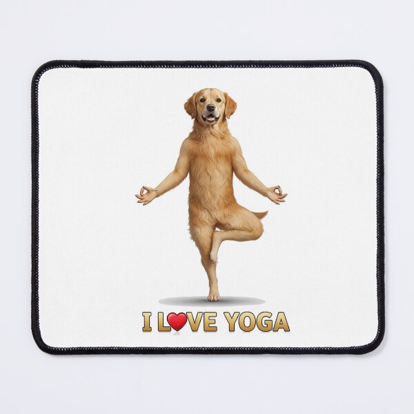 Item preview, Golden Retriever Yoga Pose - Funny and Adorable Dog Art designed and sold by latelierdechris.