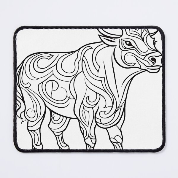 Item preview, Bull #5 Coloring Page Pattern  designed and sold by DavidColoring.