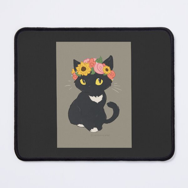 Item preview, Tuxedo Cat in Flower Crown designed and sold by caroshiine.