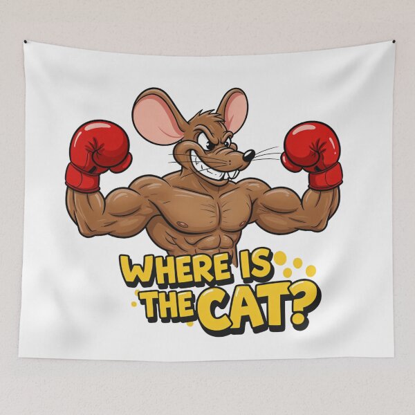 Item preview, Muscular Boxing Mouse - Funny Cartoon Design designed and sold by latelierdechris.