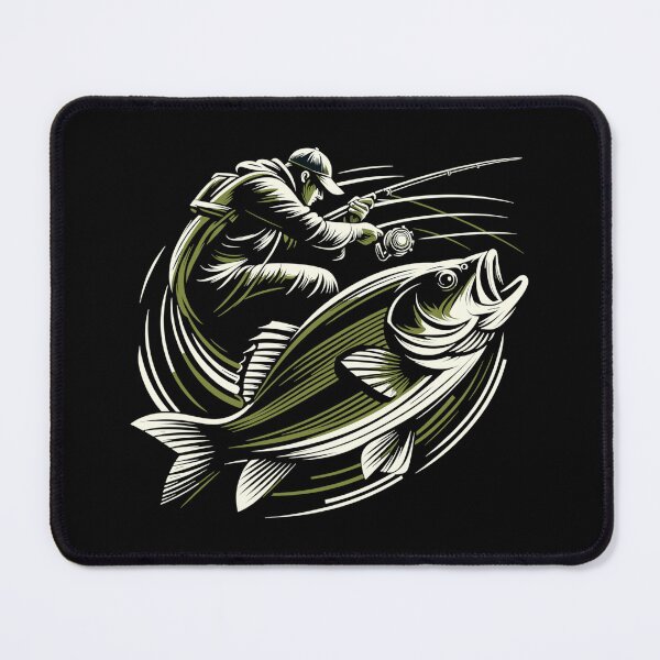 Item preview, Fishing Angler Perch Giant Fish Olive Green Gift designed and sold by Pineapple-Tree.