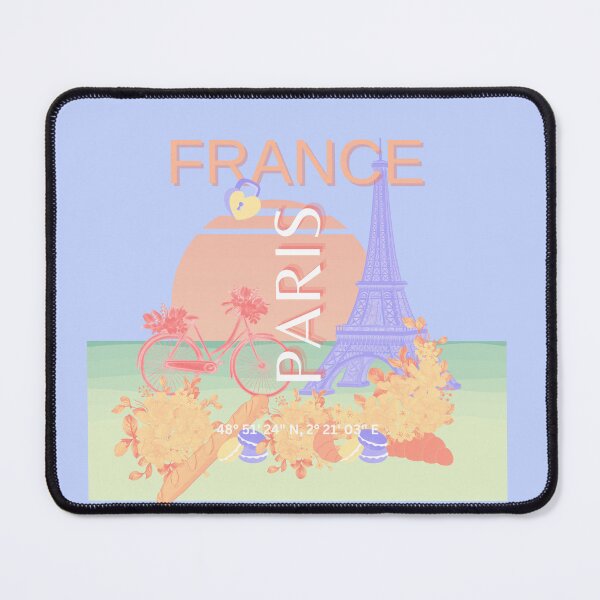 Item preview, Paris, France, Travel Art, Preppy, Pastel, Blue designed and sold by Magic Love Art Print.