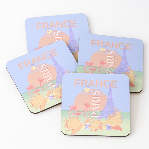 Item preview, Paris, France, Travel Art, Preppy, Pastel, Blue designed and sold by Magic Love Art Print.