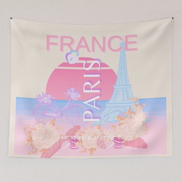 Item preview, Paris, France, Travel Art, Preppy, Pastel designed and sold by Magic Love Art Print.