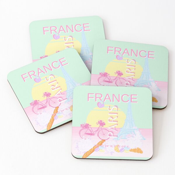 Item preview, Paris, France, Travel Art, Preppy, Pastel, Green designed and sold by Magic Love Art Print.