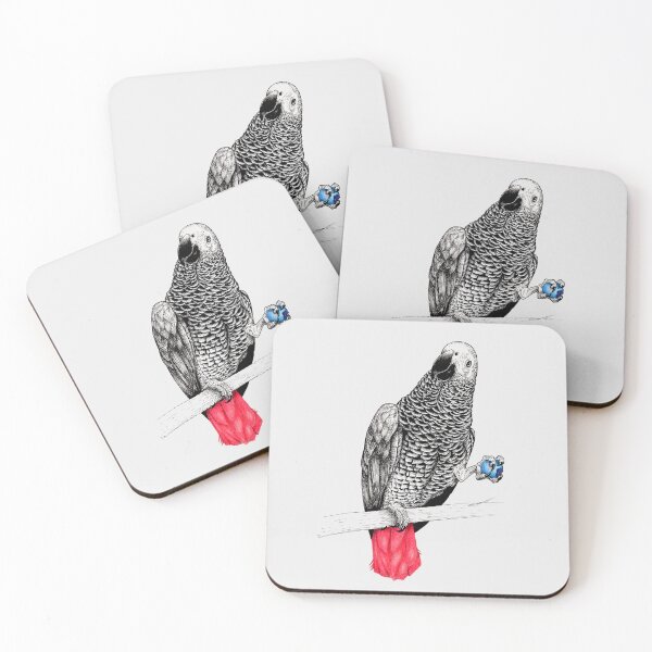 Item preview, African Grey Parrot eating blueberry designed and sold by Rômulo Queiroz.