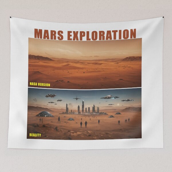 Item preview, Mars Exploration - NASA vs Reality Funny Sci-Fi Design designed and sold by latelierdechris.