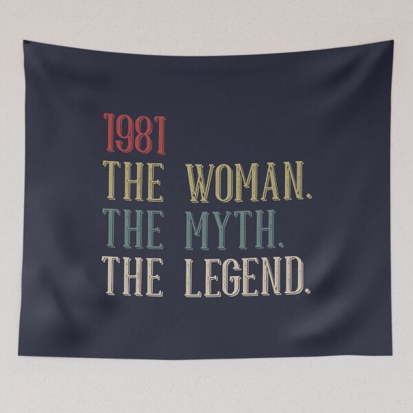 Artikelvorschau, 1981 Die Frau Der Mythos Die Legende Cooles Geschenk zum 44. Geburtstag Lustiges Vintage-Retro-Stil 44 Jahre alte Geburtstagsgeschenke für Frauen entworfen und verkauft von BCNDesign.