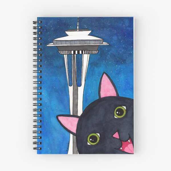 Item preview, Space Needle Tourist Cat photobomb designed and sold by tmoriginals.