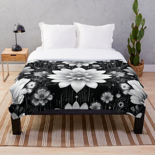 Item preview, Monochrome Flowery designed and sold by ELGN DESIGNS.