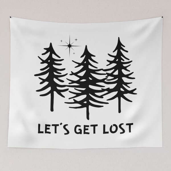 Item preview, Let's Get Lost, Outdoor Adventure, Forest Trees on a Starry Night designed and sold by tumbleweedphoto.
