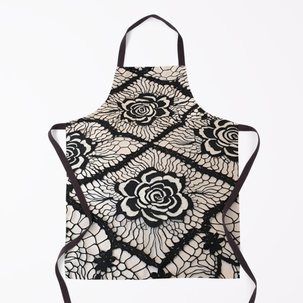 Item preview, Part of Irish crochet geometry black and white roses  handmade designed and sold by Atarac.