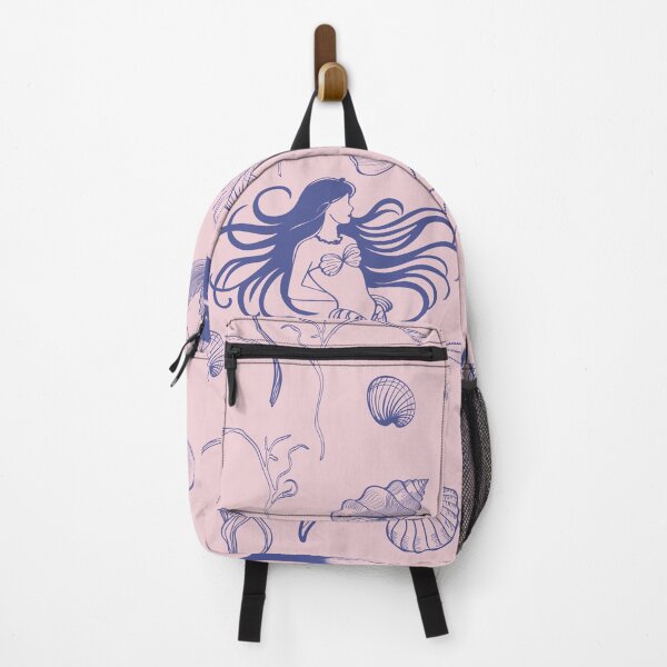 Item preview, Beautiful seamless pattern with mermaid, shell, starfish, algae, jellyfish line illustration. designed and sold by MatyKotiv.