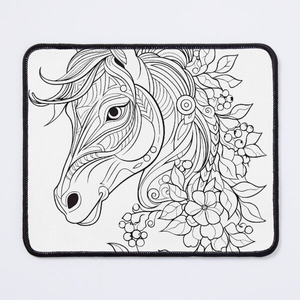 Item preview, Horse #3 Coloring Page Pattern  designed and sold by DavidColoring.